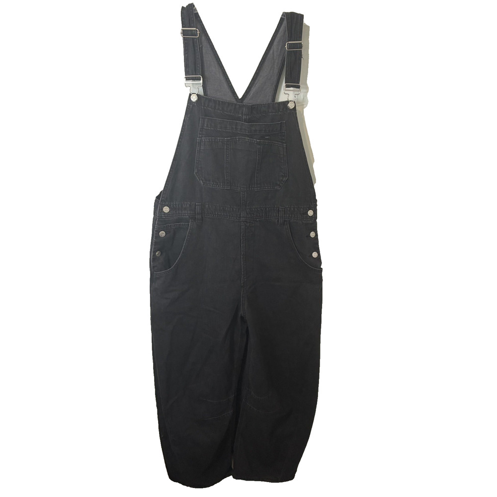 Gap NWT Women's Horseshoe Overalls in Black Wash Denim Size Medium